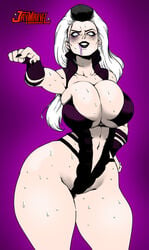 2d blueblaster69 curvaceous curvy curvy_female curvy_figure female female_only hourglass_figure huge_breasts jay-marvel lipstick long_hair milf mortal_kombat mortal_kombat_(2011) nail_polish revealing_clothes sindel sweat sweating thick_thighs voluptuous white_eyes white_hair