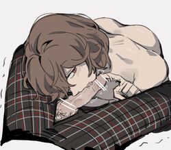 2boys akira_kurusu atlus blowjob drdrgrgr5624 fellatio femboy finger_in_foreskin foreskin gay goro_akechi joker_(persona) looking_at_viewer male_only male_pov oral persona persona_5 pov pubic_hair ren_amamiya shin_megami_tensei uncircumcised yaoi