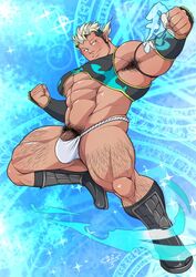 bara biceps big_brother bodybuilder boots bulge bulky calves crotch daddy dilf fists flaccid hairy hairy_armpits hairy_legs horns jiraiya_(tokyo_afterschool_summoners) kumagorow male male_only manly muscles muscular muscular_male quads solo solo_male stalky thick_legs thick_penis thick_thighs tokyo_afterschool_summoners tokyo_houkago_summoners uncle