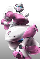 1girls alien alien_girl arcee ass ass_focus big_ass big_breasts big_butt blue_eyes breasts busty female female_only high_heels large_breasts looking_at_viewer machine mechanical panties partially_clothed pink_panties pussy_visible_through_clothes robot robot_girl solo solo_female thick_ass thick_legs thick_thighs transformers