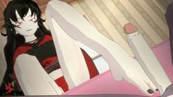 1futa 1girls 2021 2girls 3d animated ball_gag balls bed black_hair blue_eyes clothing colored_nails dickgirl feet female female_on_futa femdom foot_fetish footjob futanari gagged human human_only intersex long_hair no_sound penis rape raven_branwen red_eyes restrained rwby sfmslayer sitting smug source_filmmaker struggling testicles tied_hands toes video webm weiss_schnee white_hair