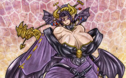 areola areolae bat_wings big_breasts breasts crown digimon digimon_(species) digimon_xros_wars female female_only hair_ornament huge_breasts lilithmon looking_at_viewer seven_great_demon_lords smile solo succubus sultry_eyes tao_2carat wings