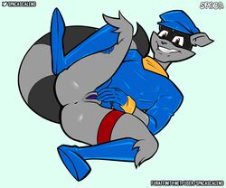 1cuntboy absurd_res anthro anus ass clothed clothing cuntboy cuntboy_only digital_media_(artwork) hi_res intersex legwear looking_at_viewer mammal procyonid pussy raccoon rubber simple_background sly_cooper sly_cooper_(series) smiling_at_viewer smooth_fur solo sony_corporation sony_interactive_entertainment spaca sucker_punch_productions video_games