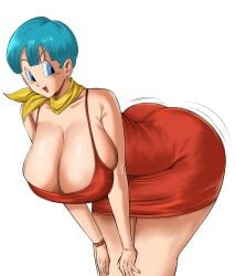 1girl breasts bulma bulma_(dragon_ball) bulma_briefs cleavage dragon_ball dragon_ball_super dragon_ball_z huge_breasts large_breasts panarandom