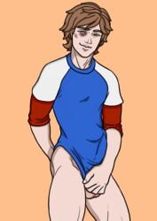 1boy 2d ass balls brown_hair digital_media_(artwork) eromite life_is_strange male male_only muscular orange_background simple_background solo video_games warren_graham year_request