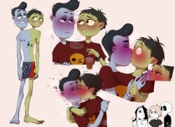 2023 blush drunk flankity frank_(ruby_gloom) gay kissing len_(ruby_gloom) male male_only ruby_gloom_(franchise)