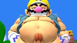1boy 3d 3d_(artwork) belly big_belly blue_sky blue_vest brown_hair clothing erection facial_hair fat fat_belly fat_male genitals gloves hat homieyoshi human human_only large_belly light-skinned_male light_skin looking_at_viewer male male_nipples male_only mammal mario_(series) mature mature_male mustache nintendo nipples obese obese_male outdoors overweight overweight_male penis short_hair solo solo_focus solo_male source_filmmaker teeth wario white_gloves yellow_hat