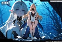 1girl ai_assisted ai_generated bangs bare_shoulders blonde_hair blue_eyes breasts cleavage copyright_name curvaceous curvy curvy_female curvy_figure earrings eyebrows_visible_through_hair female fleurdelys_(wuthering_waves) horns jewelry large_breasts long_hair looking_at_viewer miyuai night pointy_ears smile thick thick_ass thick_butt thick_hips thick_legs thick_thighs tree very_long_hair voluptuous voluptuous_female wide_hips wide_thighs wuthering_waves