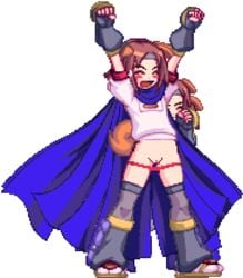 animated arcana_heart konoha pixel_art sprite transparent_background wardrobe_malfunction