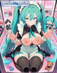1girls 2026 against_glass ai_assisted ai_generated anime aqua_eyes aqua_hair boobs breasts bust character_doll clock enmaided hatsune_miku headset hi_res high_quality high_resolution highres long_hair maid maid_headdress miku_hatsune nipples outstretched_arm outstretched_hand patreon patreon_username reaching_out sitting skypassion stable_diffusion stuffed_animal stuffed_toy teddy_bear thighhighs tits twintails uncensored_nipples very_long_hair vocaloid watermark waving wrist_cuffs
