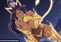 1girl absurd_resolution absurdres ai ai-created ai_art ai_generated animal_ears anime anime_coloring anime_screenshot anime_style anus_focus ass athletic_female aura bare_arms bare_legs bare_shoulders bent_over bleach bleach:_the_thousand-year_blood_war blush breasts_focus buildings cat_ears cat_girl cat_tail city cityscape cleavage crouching curvy dark_skin detailed_background digital_art dramatic_lighting dynamic_angle dynamic_pose electric_aura electricity energy exhibitionism exibitionism exited explicit fang fighting_pose foreshortening from_below full_body glossy glossy_body glossy_skin glowing glowing_body gorgeous grin hairy hairy_pussy hand_on_ground hemorrhoids hentai hi_res high_contrast high_quality high_resolution huge_breasts in_heat large_breasts leaning_forward legs_apart lightning long_hair looking_at_viewer low_angle magic muscular_female naked_breasts night nighttime nipples_covered nsfw nude orange_light outdoors patreon perfect_anatomy pervert_female plump ponytail presenting purple_eyes purple_hair rating_explicit rim_light sexy sexy_body sexy_female sexy_pose shihouin_yoruichi smirk soft_shading solo source_anime street tan_skin teasing teasing_viewer thick_thighs underboob urban_background vagina voluptuous voluptuous_body voluptuous_female wide_hips yellow_light yoruichi_shihouin