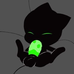 1boy animated autofellatio balls closed_eyes ishitaka_uwu kwami male male_only miraculous_ladybug oral oral_masturbation penis plagg_(miraculous_ladybug) solo
