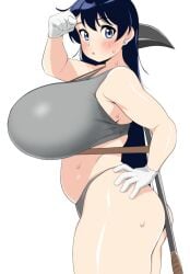 1girls arato_nagi breasts female female_focus female_only imiin large_breasts light-skinned_female light_skin ruri_no_houseki solo thick_thighs thighs white_background wide_hips