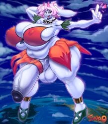 2020 4_fingers alternate_version_available anthro anthropomorphic balls ballsack bikini bikini_top black_head clothing cock_ring cosplay costume deltarune detailed_background female furry futa_only futanari goat gold_anklet gold_anklets gold_band gold_jewelry green_heels green_high_heels high_heels huge_breasts huge_cock hung hung_futa hyper hyper_penis jewelry jungle jungle_de_ikou jungle_girl leaves messy_hair mii_(jungle_de_ikou) open_mouth orange_bikini orange_skirt pink_hair pink_horns ponytail red_eyes short_hair skirt skull_necklace snao stomach thick thick_thighs toriel toriel_(undertale) tummy undertale undertale_(series) veiny_penis white_fur white_hair