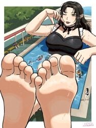 giantess goth legs_raised macro pool