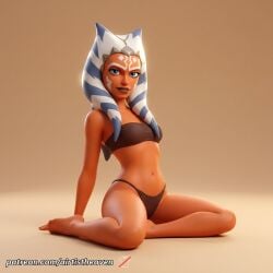 ahsoka_tano ai_generated airtist alien alien/human alien_girl alien_humanoid athletic bikini bikini_bottom bikini_top bra clone_wars close-up close_up closeup female female_only fit high_resolution highres orange_body panties patreon solo star_wars star_wars:_the_clone_wars tagme thong togruta underwear