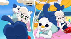 ass beach body_writing bush butt_grab comic female furry happy ice_cream looking_back male ocean oshawott pokemon pokemon_(species) sheep sky standing tail the umbrella