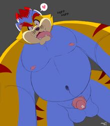 2021 absurd_res anthro balls belly bodily_fluids bowser gay genital_fluids genitals heart hi_res kemono koopa male male_only mario_(series) meowser moobs navel nintendo nipples overweight overweight_anthro overweight_male penis precum scalie smashbeaw solo super_mario_3d_world tongue tongue_out video_games white_body yellow_body