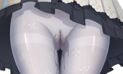 barbara_(genshin_impact) cameltoe dress female frilled_skirt frills genshin_impact highres holding_pussy lower_body nun pantyhose peeing pussy skirt thighs urine wetting white_legwear z282g