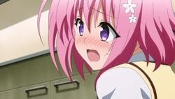 1animal 1girls animated aroused ass blush cameltoe canine demon_tail flustered foreplay horny imminent_sex interspecies large_ass large_filesize licking maron_(to_love-ru) medium_hair momo_velia_deviluke panties pink_hair public saliva school school_uniform screen_capture stockings sweat tail tail_lick thick_thighs thighhighs thighs to_love-ru to_love-ru_darkness tongue zoophilia