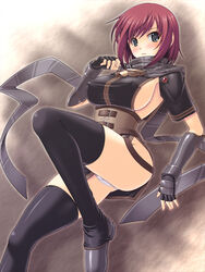 2009 abu black_eyes blush clothing erect_nipples erect_nipples_under_clothes female female_only nel_zelpher panties red_hair sideboob solo solo_female star_ocean star_ocean_till_the_end_of_time stockings tagme thighhighs upskirt white_panties