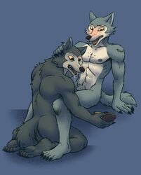 absurd_res beastars canid canine canis duo hi_res incest legoshi_(beastars) male male/male male_only mammal miyagi_(beastars) unknown_artist wolf yaoi