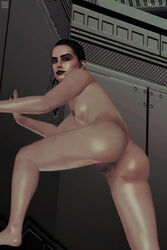 1girls 3d 3d_(artwork) aries ass bending_over black_lipstick daisy_ridley derangedgod female female_only goth gothic_lolita hands_on_wall indoors leaning_forward looking_at_partner looking_at_viewer looking_pleasured naked no_bra no_panties nude nude_female oily one_leg_up pale-skinned_female pale_skin ponytail posing pov pushing pussy rey scifi sith sith_rey smile smiling smiling_at_viewer solo star_wars topless viewed_from_below xnalara yellow_eyes