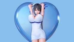 1girls 3d animated arcadia black_hair blue_eyes bouncing_breasts cleavage cleavage_cutout dancing dungeon_ni_deai_wo_motomeru_no_wa_machigatteiru_darou_ka fap_to_beat female goddess heart hestia_(danmachi) honey_select huge_breasts large_breasts long_hair looking_at_viewer music ribbon solo sound swinging_breasts tagme twintails video wide_hips