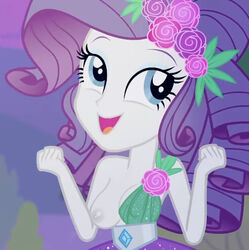 1girls accurate_art_style areolae big_breasts breasts dress edit edited_screencap equestria_girls exposed_breast female flower flower_in_hair formal_wear happy hasbro legend_of_everfree mlp-gft my_little_pony nipples nude_edit one_breast_out partial_nudity partially_nude rarity_(eg) rarity_(mlp) screencap screenshot screenshot_edit smile smooth_skin solo solo_female