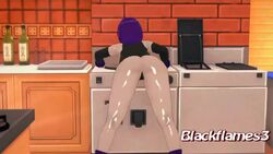 1girls 3d animated ass black_leotard blackflames3 clothing dc dc_comics illusion_soft koikatsu leotard no_sound purple_hair rachel_roth raven_(dc) teen_titans twerking video