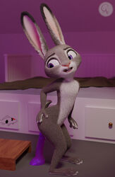 1girls 3d_(artwork) anthro buckteeth bunny bunny_ears bunny_girl bunny_tail chickenass cute digital_media_(artwork) dildo disney eyelashes female flat_chest fur furry genitals grey_fur hi_res imminent_training imminent_vaginal judy_hopps lagomorph leporid mammal masturbation nude penis petite pleasure_face policewoman purple_dildo purple_eyes pussy_training rabbit sex_toy smaller_female solo toying_self two_tone_fur vaginal_penetration white_fur zootopia