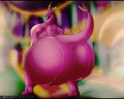 1girls 2016 anthro ass bartok_the_magnificent bbw bedroom big_ass big_butt butt butt_crack digital_media_(artwork) don_bluth dragon female gigantic_ass gigantic_butt horn hyper hyper_ass hyper_butt hyper_hips large_ass large_butt ludmilla_(bartok) massive_ass massive_butt ph0220_(artist) purple_body queen rear_view rhynobullraq throne_room wide_hips