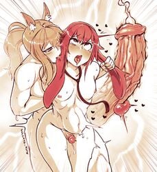 1boy 1futa ahe_gao anal anal_penetration anal_sex animal_ears animal_genitalia animal_penis ansel_(arknights) areolae arknights arms_behind_back balls big_dom_small_sub big_penis biting blush breasts cum cum_in_ass cum_inside cum_while_penetrated deep_penetration dickgirl ejaculation erection femboy feminine_male from_behind futa_is_bigger futa_on_male futadom futanari hair_grab hair_pull hands_behind_back horse_ears horse_girl horsecock huge_cock human humanoid humanoid_penis internal kemonomimi larger_futanari male muscular muscular_futanari naked_necktie nearl_(arknights) necktie nude orgasm pale_skin penis penis_size_difference precum prostate prostate_stimulation rolling_eyes sex stand_and_carry_position standing standing_sex stomach_bulge sulcate tears tongue tongue_out trap