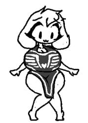 anthro asriel_dreemurr big_breasts female_asriel genderswap goat huge_breasts owo rule_63 shortstack the_absolute thick_thighs undertale