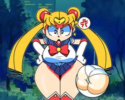 1girls angry ass big_breasts big_butt bishoujo_senshi_sailor_moon blonde_hair blue_eyes butt_crack_outline cameltoe clothing curvy female female_only golden_hair hands_on_hips horaco huge_hips huge_thighs large_breasts long_hair magical_girl microskirt narrow_shoulders night panties sailor_moon sailor_uniform skirt solo solo_female thehoraco thick_thighs thin_waist upskirt usagi_tsukino wide_hips yellow_hair