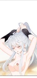 breasts douluo_dalu douluo_dalu_4 gu_yue_(douluo_dalu) tying_hair white_hair