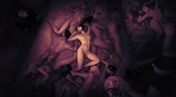 after_sex areolae breasts female lust_for_darkness lust_from_beyond lying_on_back male mask nipples nude nude_female nude_male official_art painting_(action) painting_(object) pussy