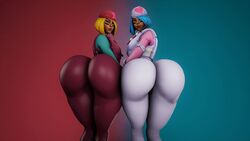 2girls 3d fortnite skully_(fortnite) tagme thick_ass thick_thighs thicksunstrider_(artist)