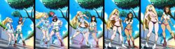 2girls age_progression areolae big_breasts breast_expansion breasts erect_nipples female female_only human lillie_(pokemon) lost_clothes lusamine_(pokemon) milf mother_(pokemon_sm) multiple_girls nintendo nipples panties pokemon pokemon_sm selene_(pokemon) seonidas topless transformation