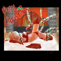 1boy anal anal_penetration anal_sex axis_powers_hetalia christmas christmas_clothing christmas_outfit dripping_tentacles feliks_lukasiewicz male_only poland_(hetalia) sayame solo tentacle tentacle_rape tentacle_sex