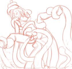 1boy axis_powers_hetalia feliks_lukasiewicz line_art lingerie male_only poland_(hetalia) sayame sketch solo tentacle tentacle_rape tentacle_sex