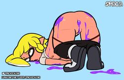 1girls after_anal after_sex animal_humanoid anthro anus ass cephalopod cephalopod_humanoid cum_in_ass cum_on_pussy female humanoid inkling inkling_girl mask_(marking) new_agent_3_(splatoon) nintendo pants_down pointy_ears pussy smooth_skin spaca splatoon splatoon_3 squid tentacle tentacle_hair veronika_(splatoon)