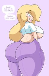 ass big_ass big_breasts big_butt bimbo blonde_hair breasts bubble_ass bubble_butt curvy daisy-pink71 daisy_(daisy-pink71) enormous_ass fat_ass fat_butt female female_only gigantic_ass huge_ass huge_breasts huge_butt large_ass large_breasts large_butt looking_at_viewer looking_back text thick thick_ass thick_thighs thin thin_waist wide_hips yoga_pants