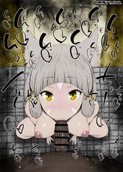 1boy 1girls :>= animal_ears bare_shoulders big_breasts big_penis blush breasts cat_ears censored color colored cute dark-skinned_male dark_skin deepthroat_mark detailed_background drooling erect_nipple erect_nipples eye_contact eyelashes fellatio female fringe grey_hair heart humanoid indoor inside interracial kurotama looking_at_viewer male male_pov marking medium_hair naked nia nintendo nipples nude oral oral_sex penis pov room saliva saliva_trail shiny shiny_skin short_hair sketch skinny sound_effects squatting sweat teenager text tied_hair toilet vein veins veiny veiny_penis video_game video_games xenoblade_(series) xenoblade_chronicles_2 yellow_eyes