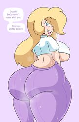 ass big_ass big_breasts big_butt bimbo blonde_hair breasts bubble_ass bubble_butt curvy daisy-pink71 daisy_(daisy-pink71) enormous_ass fat_ass fat_butt female female_only gigantic_ass huge_ass huge_breasts huge_butt large_ass large_breasts large_butt looking_at_viewer looking_back musky original_character steam sweaty sweaty_ass sweaty_butt text thick thick_ass thick_thighs thin thin_waist wide_hips yoga_pants