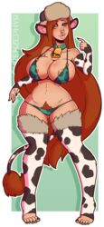 1girls bell_collar bikini bimbo cleavage cow_ears cow_girl cow_horns cow_print cow_tail cowbell cowgirl disney disney_channel freckles gravity_falls hat heart-shaped_pupils hucow long_hair nose_ring pubic_hair red_hair slave slave_collar smooth_skin thighhighs wendy_corduroy wrenzephyr2