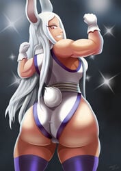 bubble_ass bubble_butt bunny bunny_girl bunny_tail dark-skinned_female dark_skin enormous_ass flex huge_ass large_ass miruko multiple_girls muscular my_hero_academia rumi_usagiyama thick thick_ass thick_thighs tomboy