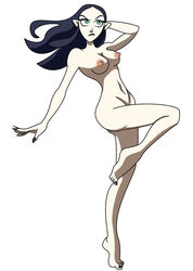 1girls arm_behind_head black_fingernails breasts dark_hair disney disney_channel feet female female_focus female_only fingernails hopethishelps lilith_clawthorne long_hair looking_away naked navel nipples nude nude_female one_leg_up pointy_ears solo solo_female standing standing_on_one_leg straight_hair the_owl_house uninterested white_background white_skin