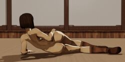 1girls 3d athletic avatar_legends big_ass big_butt blue_eyes dark-skinned_female dark_skin female female_only korra lying lying_on_side muscular muscular_back nickelodeon nude pinup short_hair smooth_skin solo squirrel3d the_avatar the_legend_of_korra thick_thighs wallpaper water_tribe