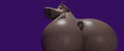 ass big_ass blender dreamworks gloria_the_hippopotamus hippopotamus illis looking_at_viewer looking_back madagascar_(series)